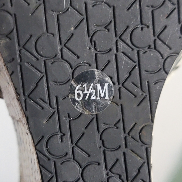 Calvin Klein Britta Wedges Slip On Snake Embossed Leather Round Toe 6.5 - Picture 9 of 9